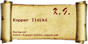 Kopper Ildikó névjegykártya